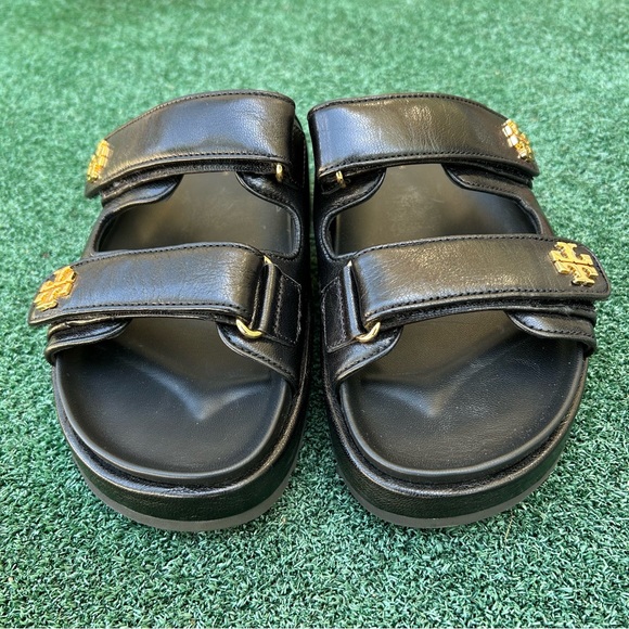 NWT Tory Burch Kira Sport Platform Slide Sandal Leather Black 7 - Picture 6 of 14